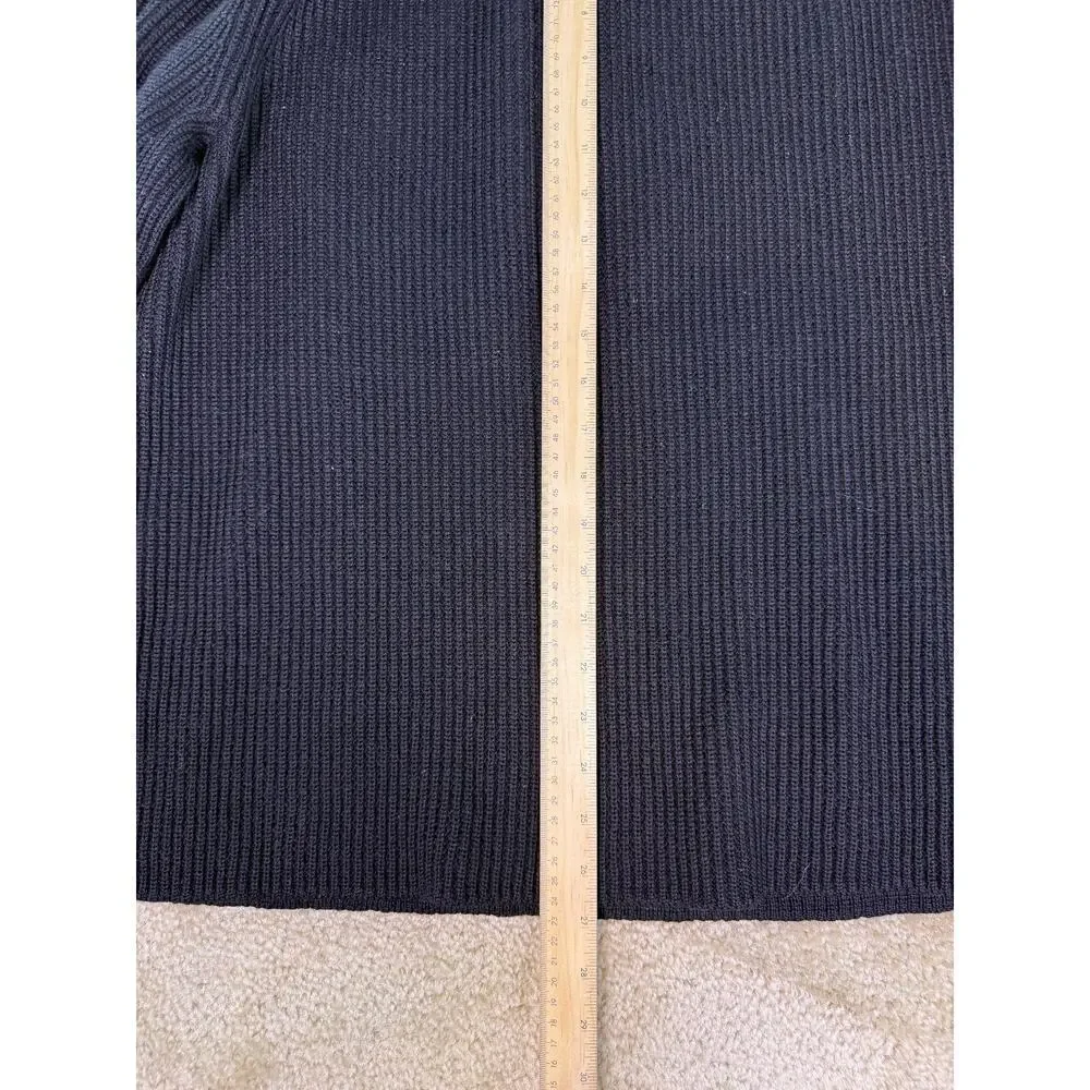 Banana Republic Wool Quarter Button Pullover Sweater Men's SZ XL Black E230